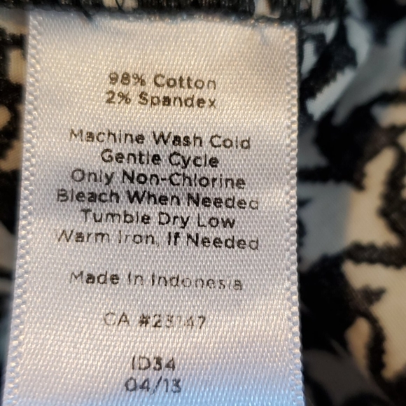 Talbots black white herringbone pop over blouse380 - Picture 8 of 8